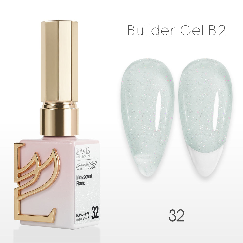 LAVIS Builder Gel In The Bottle - B2-32 Irioescent Flare - Gel Polish 0.5oz