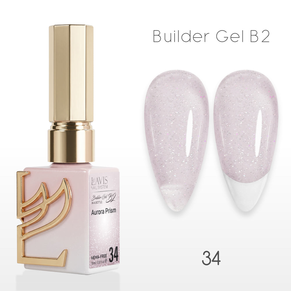 LAVIS Builder Gel In The Bottle - B2-34 Aurora Prism - Gel Polish 0.5oz