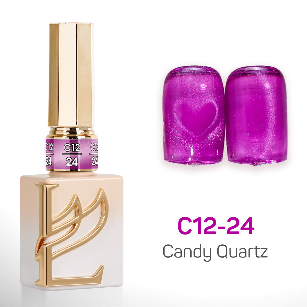 LAVIS Cat Eyes C12 - Set 24 Colors - Gel Polish 0.5 oz - Candy Quartz Collection