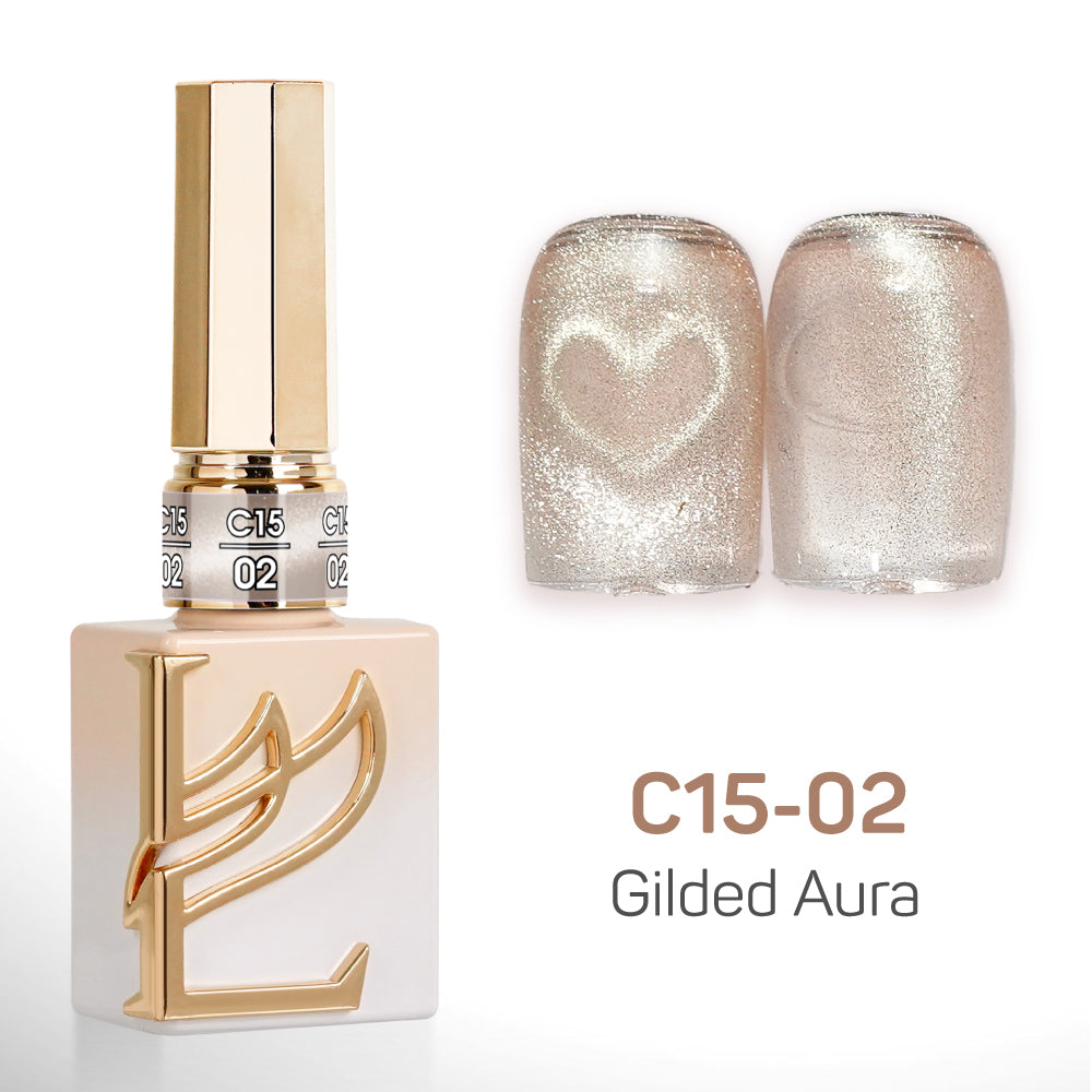LAVIS Cat Eyes C15 - Set 24 Colors - Gel Polish 0.5 oz - Gilded Aura Collection