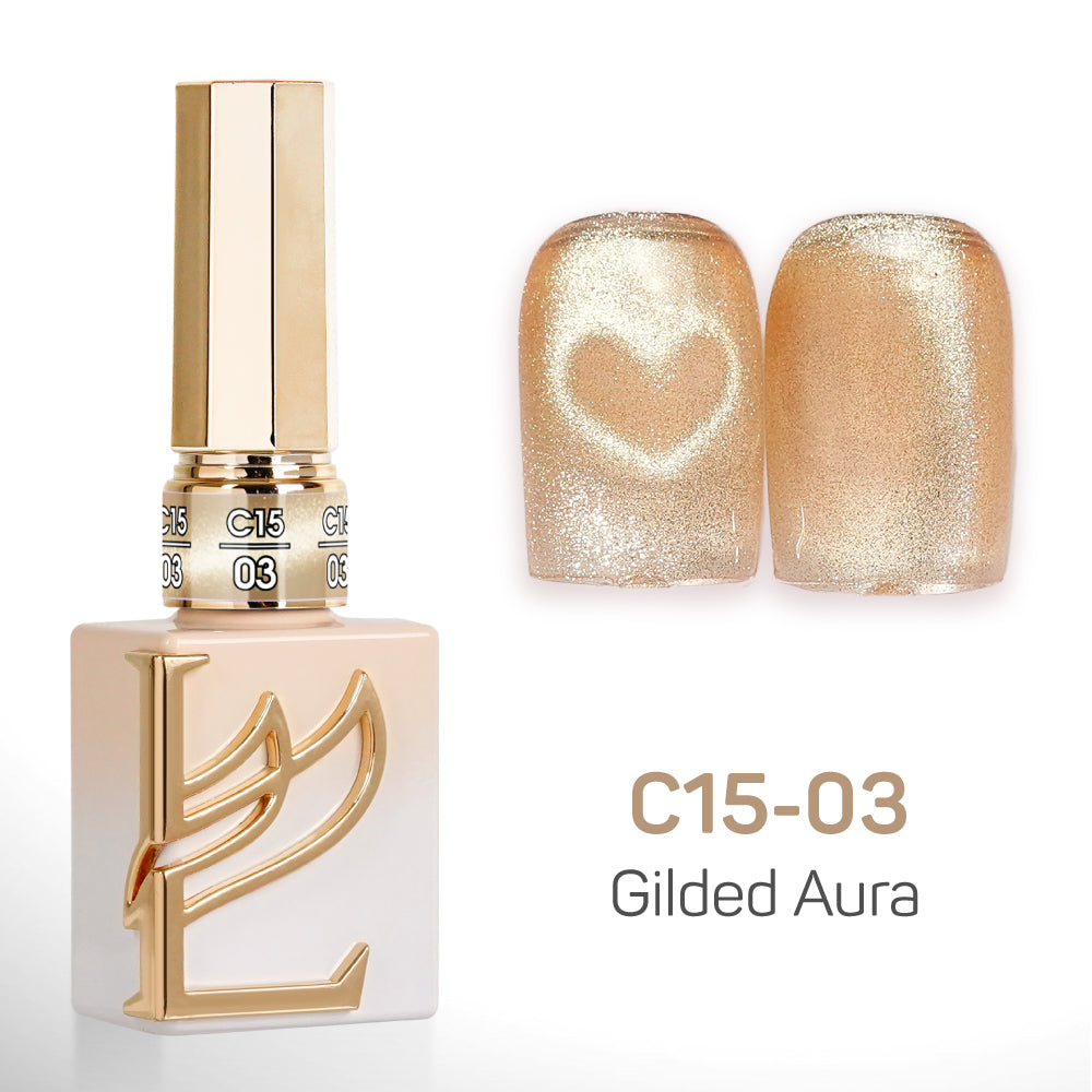 LAVIS Cat Eyes C15 - Set 24 Colors - Gel Polish 0.5 oz - Gilded Aura Collection