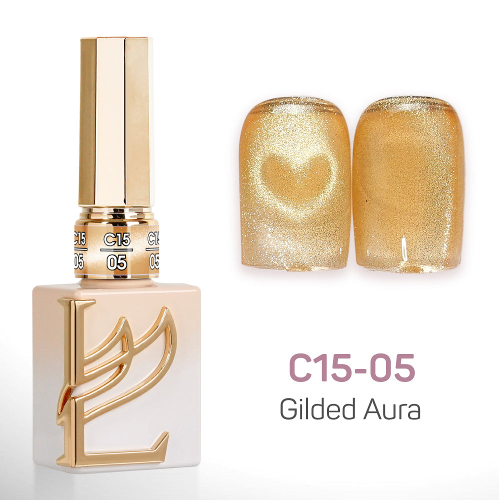 LAVIS Cat Eyes C15 - Set 24 Colors - Gel Polish 0.5 oz - Gilded Aura Collection