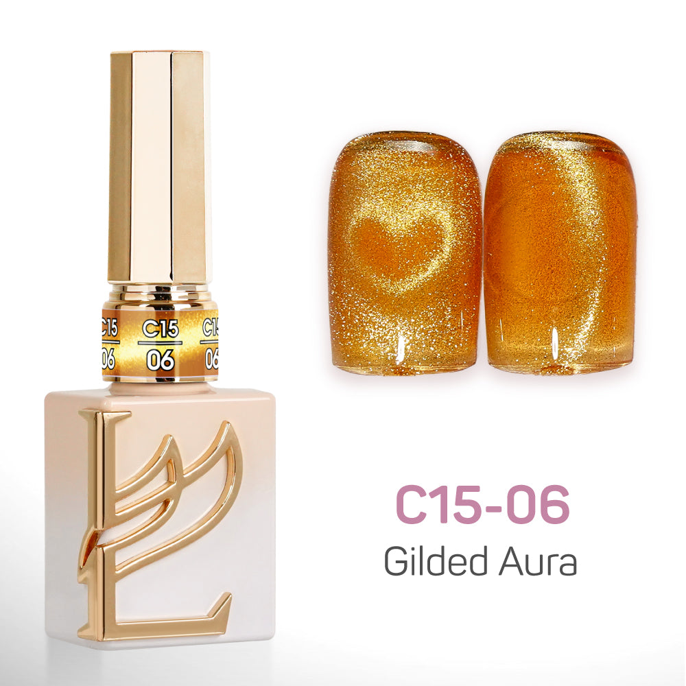 LAVIS Cat Eyes C15 - Set 24 Colors - Gel Polish 0.5 oz - Gilded Aura Collection