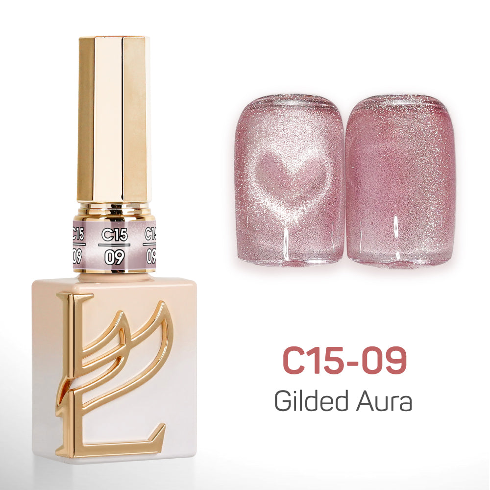 LAVIS Cat Eyes C15 - Set 24 Colors - Gel Polish 0.5 oz - Gilded Aura Collection