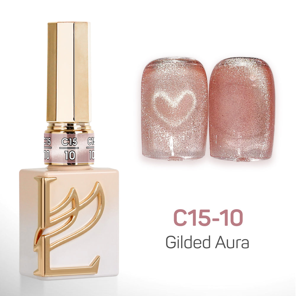 LAVIS Cat Eyes C15 - Set 24 Colors - Gel Polish 0.5 oz - Gilded Aura Collection