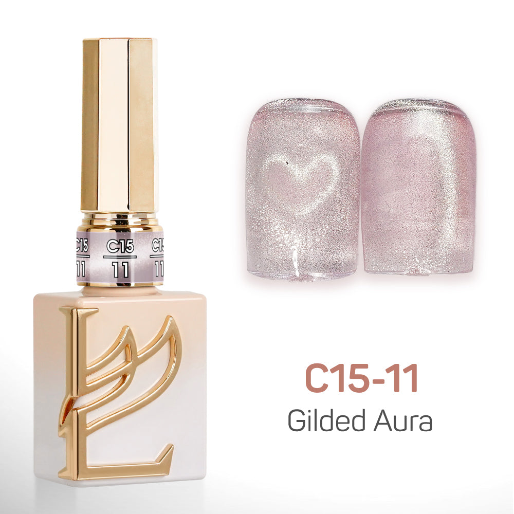 LAVIS Cat Eyes C15 - Set 24 Colors - Gel Polish 0.5 oz - Gilded Aura Collection