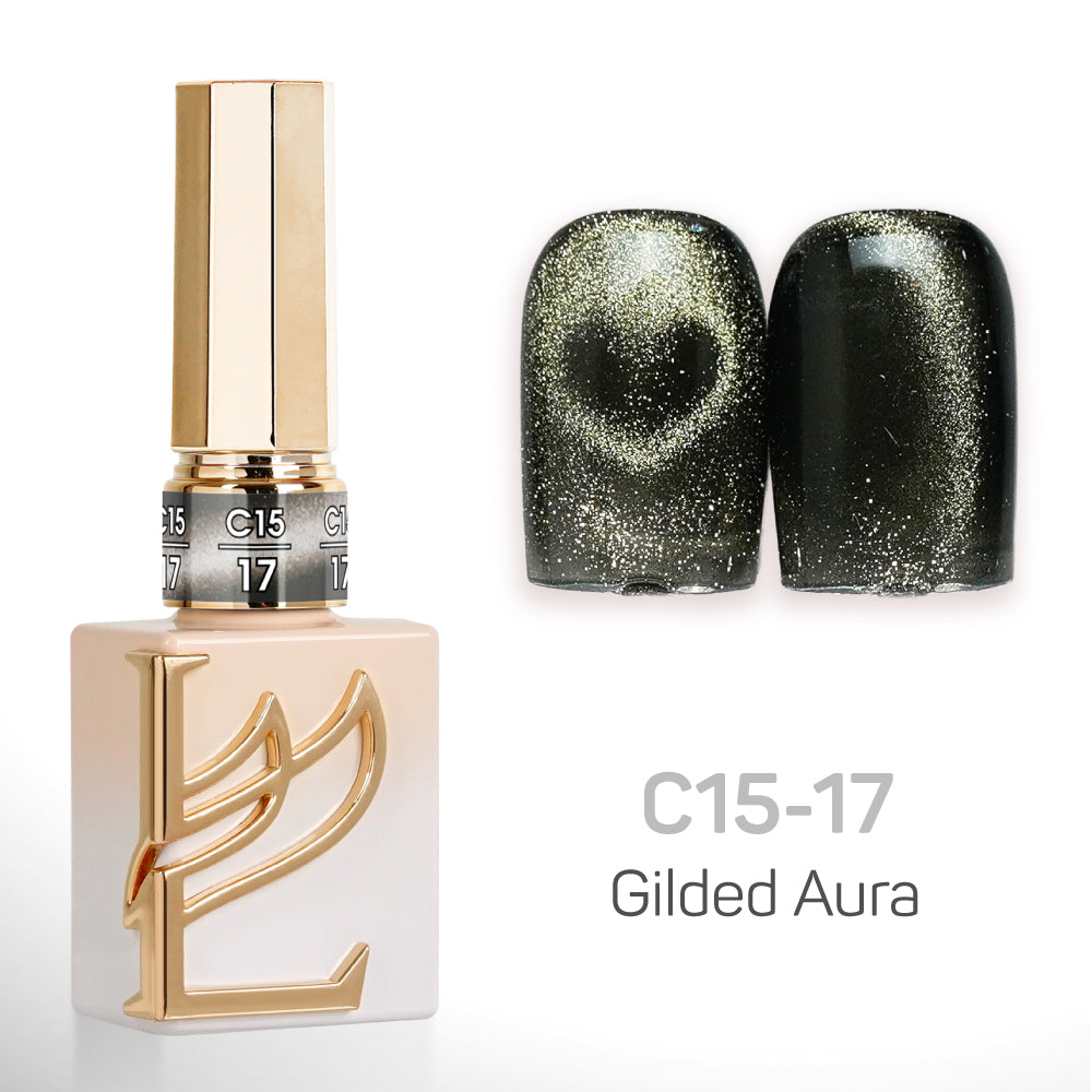 LAVIS Cat Eyes C15 - Set 24 Colors - Gel Polish 0.5 oz - Gilded Aura Collection