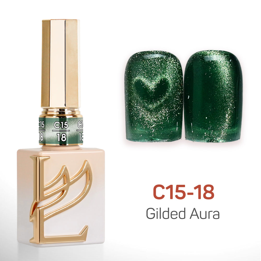 LAVIS Cat Eyes C15 - Set 24 Colors - Gel Polish 0.5 oz - Gilded Aura Collection