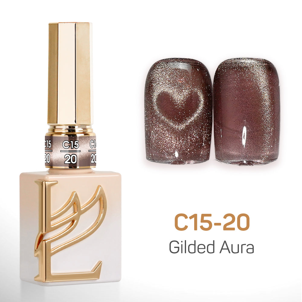 LAVIS Cat Eyes C15 - Set 24 Colors - Gel Polish 0.5 oz - Gilded Aura Collection