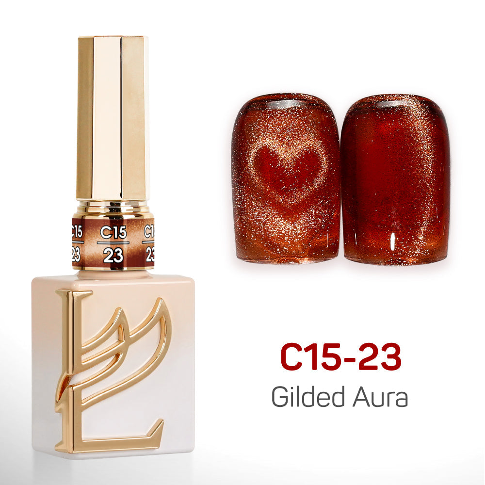 LAVIS Cat Eyes C15 - Set 24 Colors - Gel Polish 0.5 oz - Gilded Aura Collection