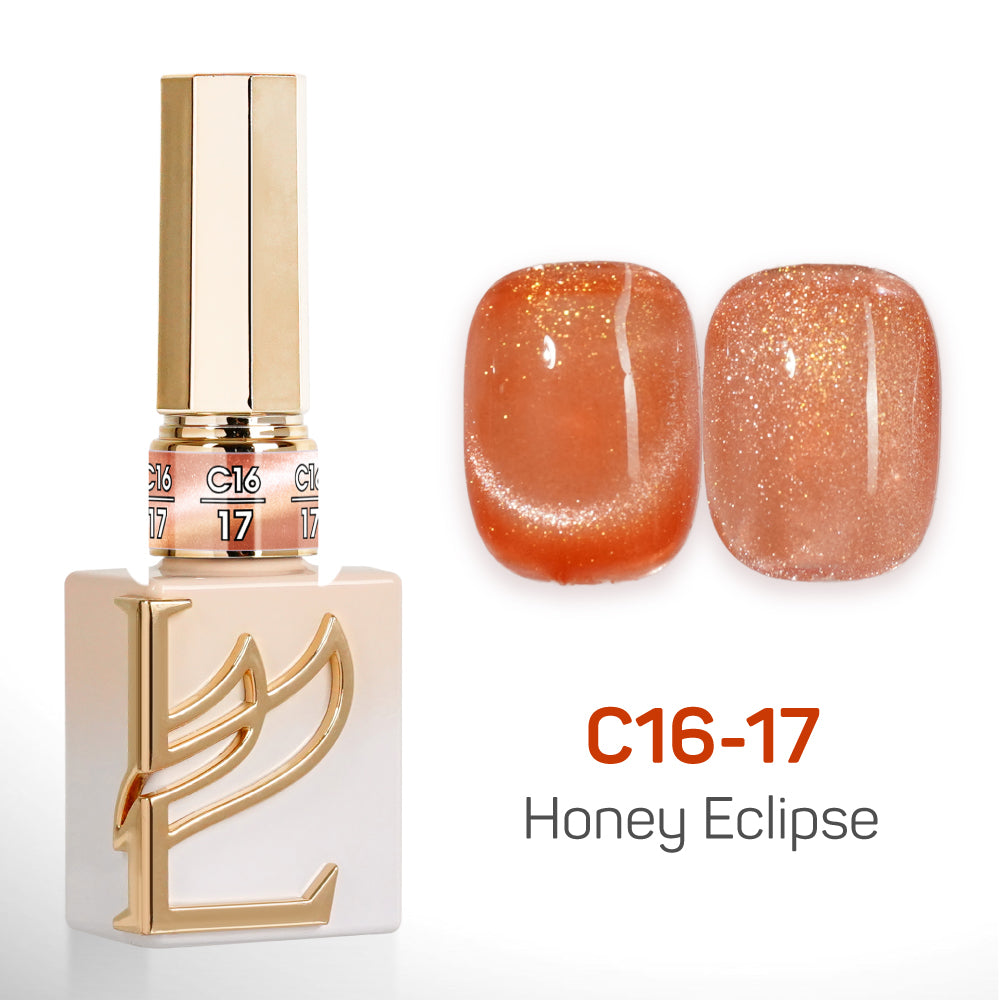 LAVIS Cat Eyes C16 - Set 24 Colors - Gel Polish 0.5 oz - Honey Eclipse Collection