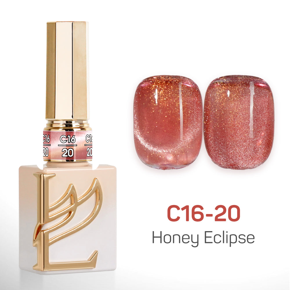 LAVIS Cat Eyes C16 - Set 24 Colors - Gel Polish 0.5 oz - Honey Eclipse Collection