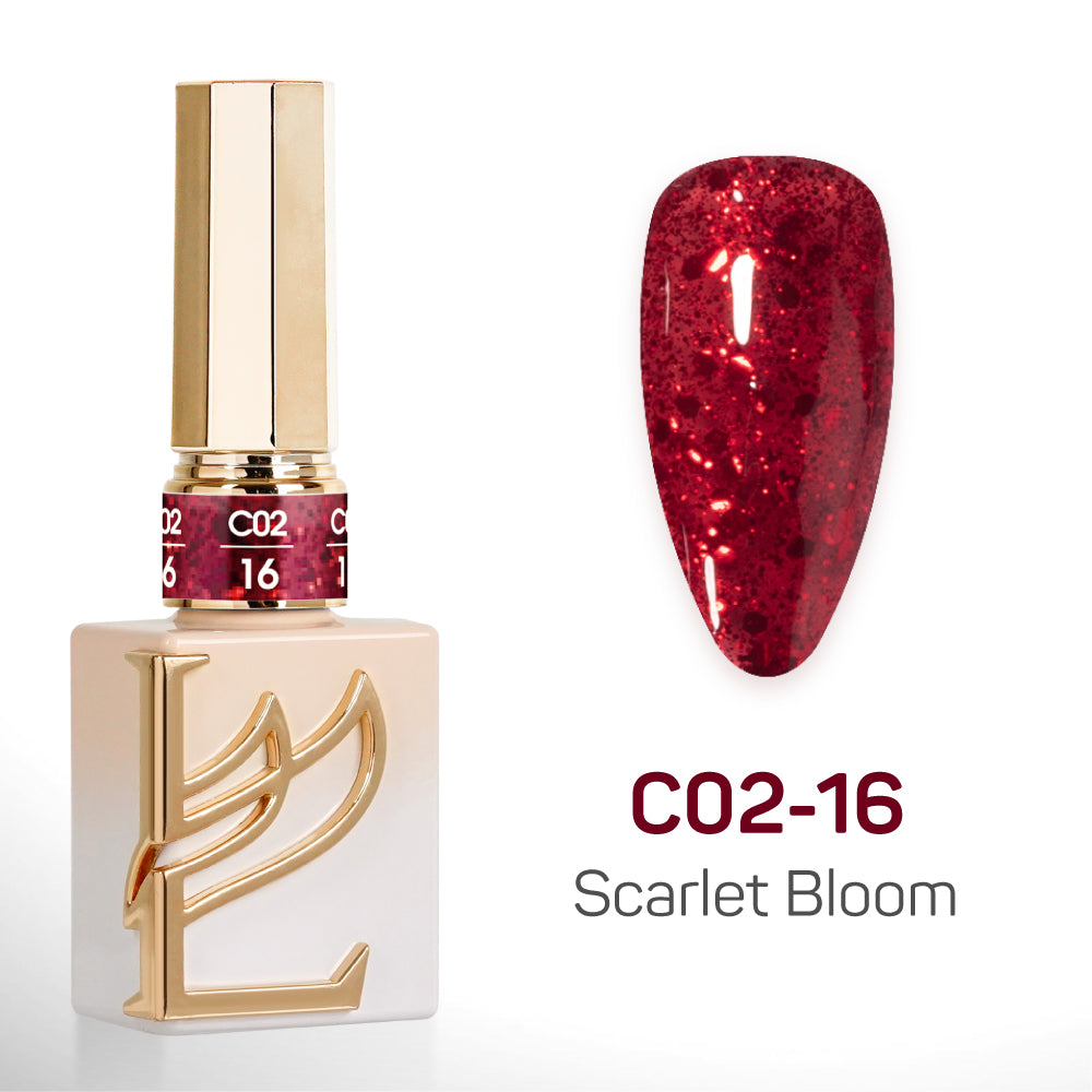 LAVIS C02 - Set 24 Color - Gel Polish 0.5 oz - Scarlet Bloom Collection