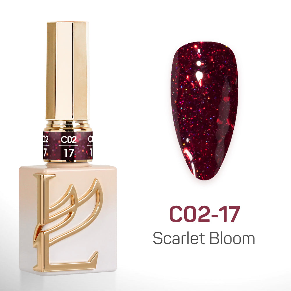 LAVIS C02 - Set 24 Color - Gel Polish 0.5 oz - Scarlet Bloom Collection