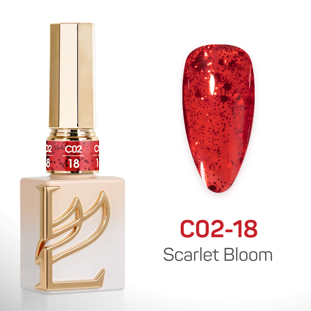 LAVIS C02 - Set 24 Color - Gel Polish 0.5 oz - Scarlet Bloom Collection