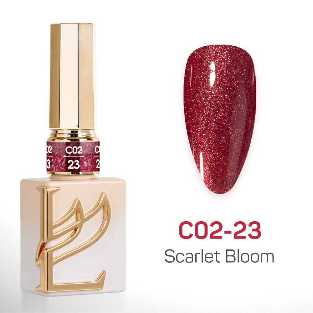 LAVIS C02 - Set 24 Color - Gel Polish 0.5 oz - Scarlet Bloom Collection