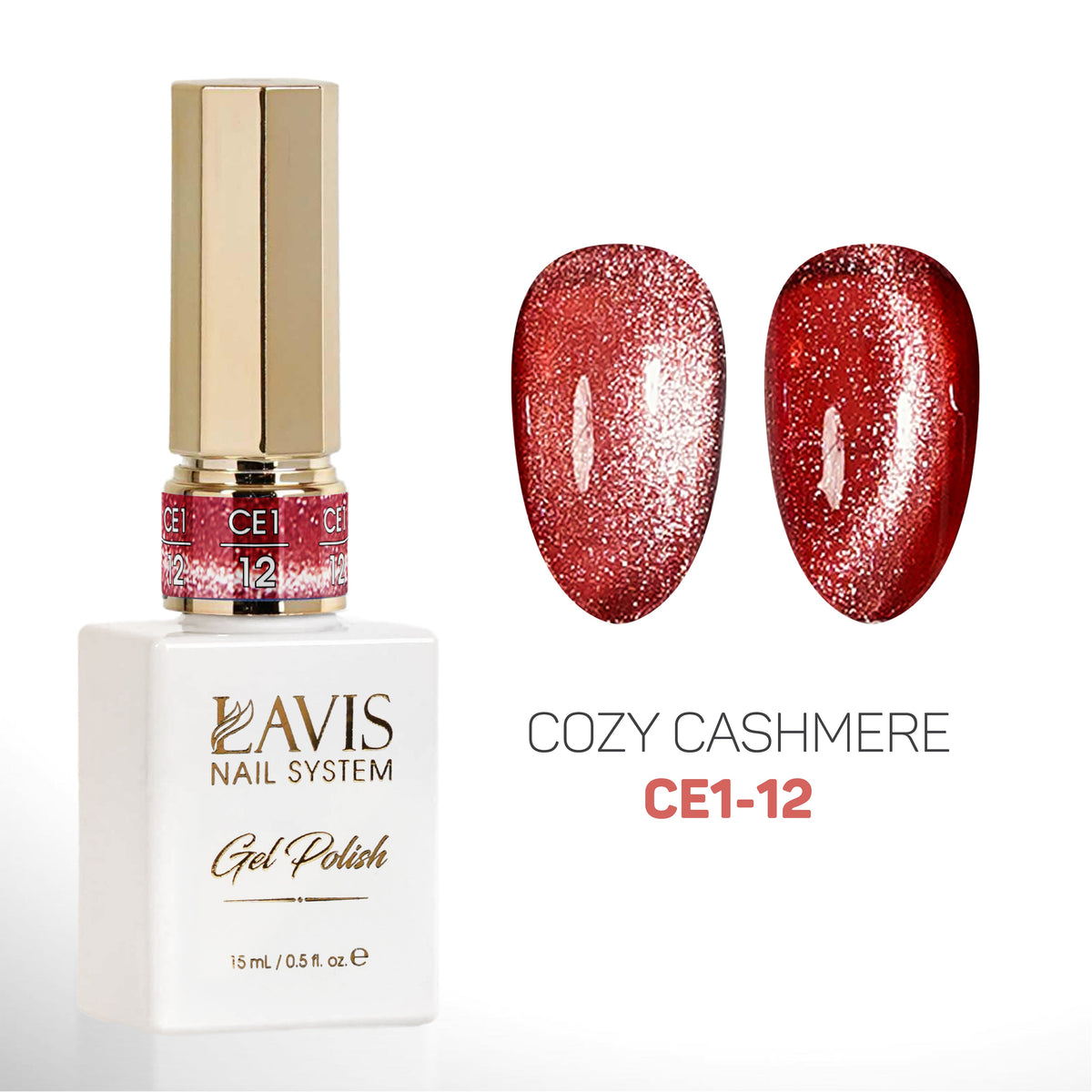 LAVIS Cat Eye gel polish CE1-12 bottle from Cozy Cashmere Collection