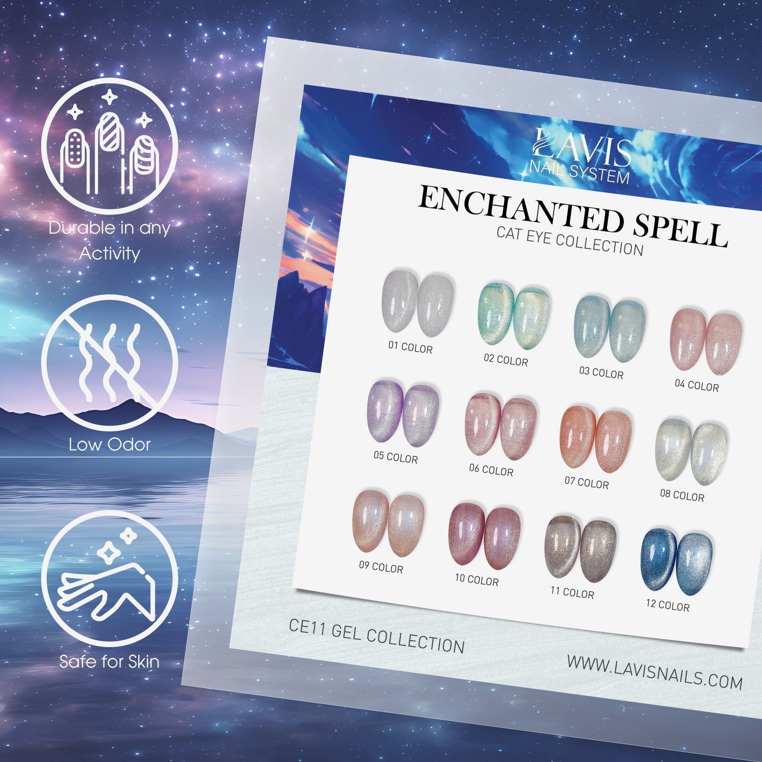 LAVIS Cat Eyes CE11 - 01 - Gel Polish 0.5 oz -  Enchanted Spell Collection