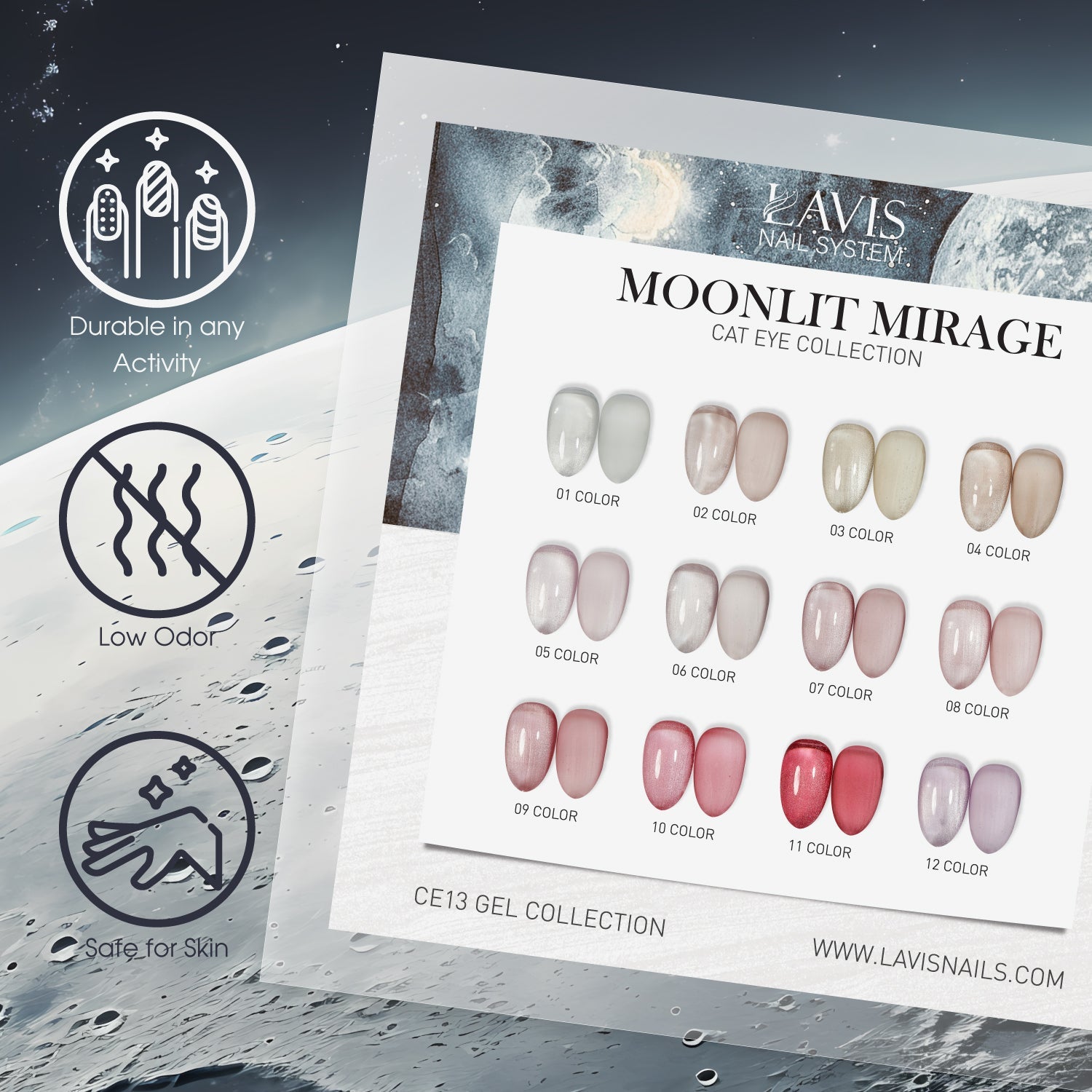 LAVIS Cat Eyes CE13 (Ver2) - 07 - Gel Polish 0.5 oz - Moonlit Mirage Collection