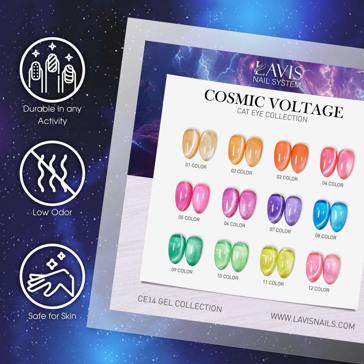 LAVIS Cat Eyes CE14 - 07 - Gel Polish 0.5 oz - Cosmic Voltage Collection