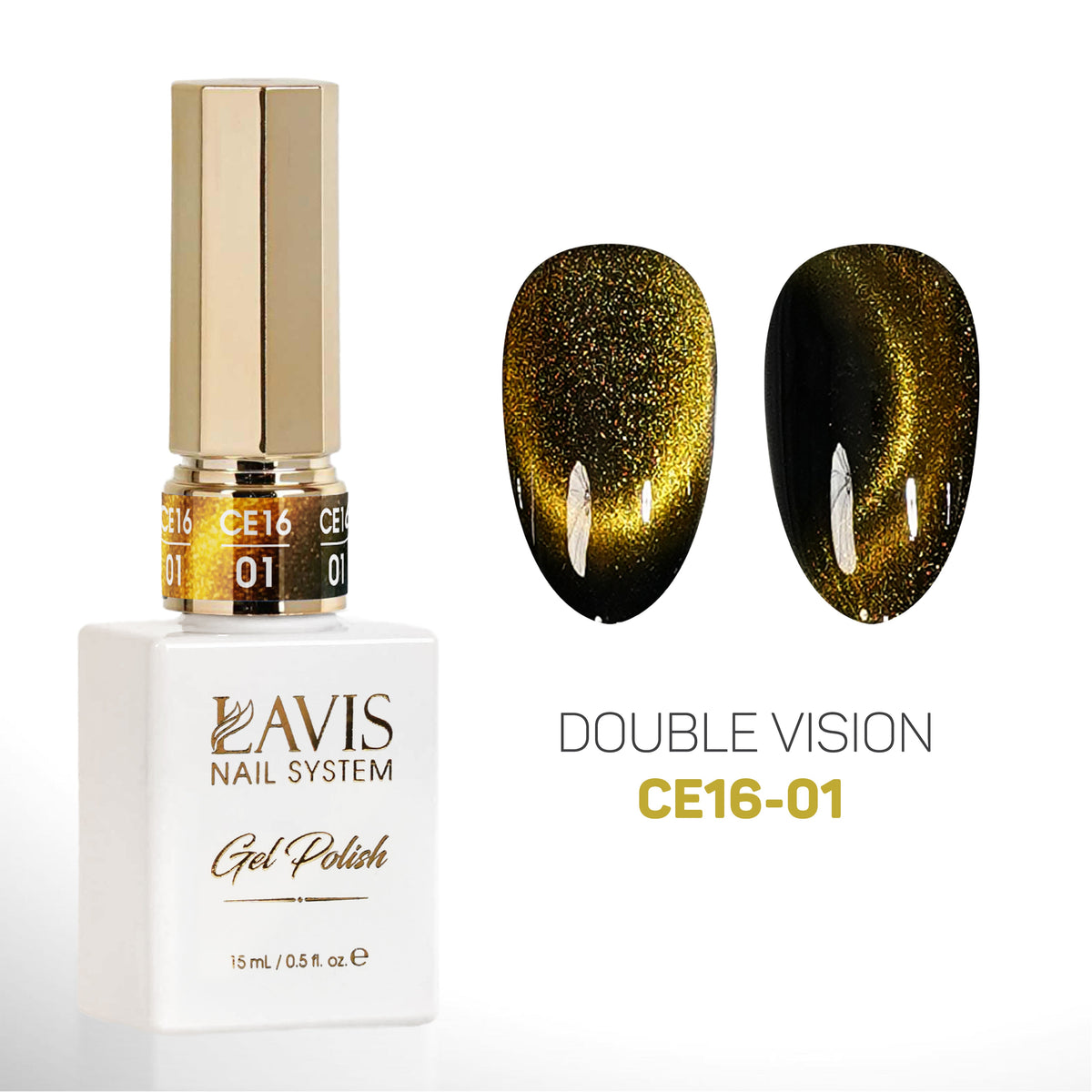LAVIS Cat Eyes CE16 - 01 - Gel Polish 0.5 oz - Double Vision Collection