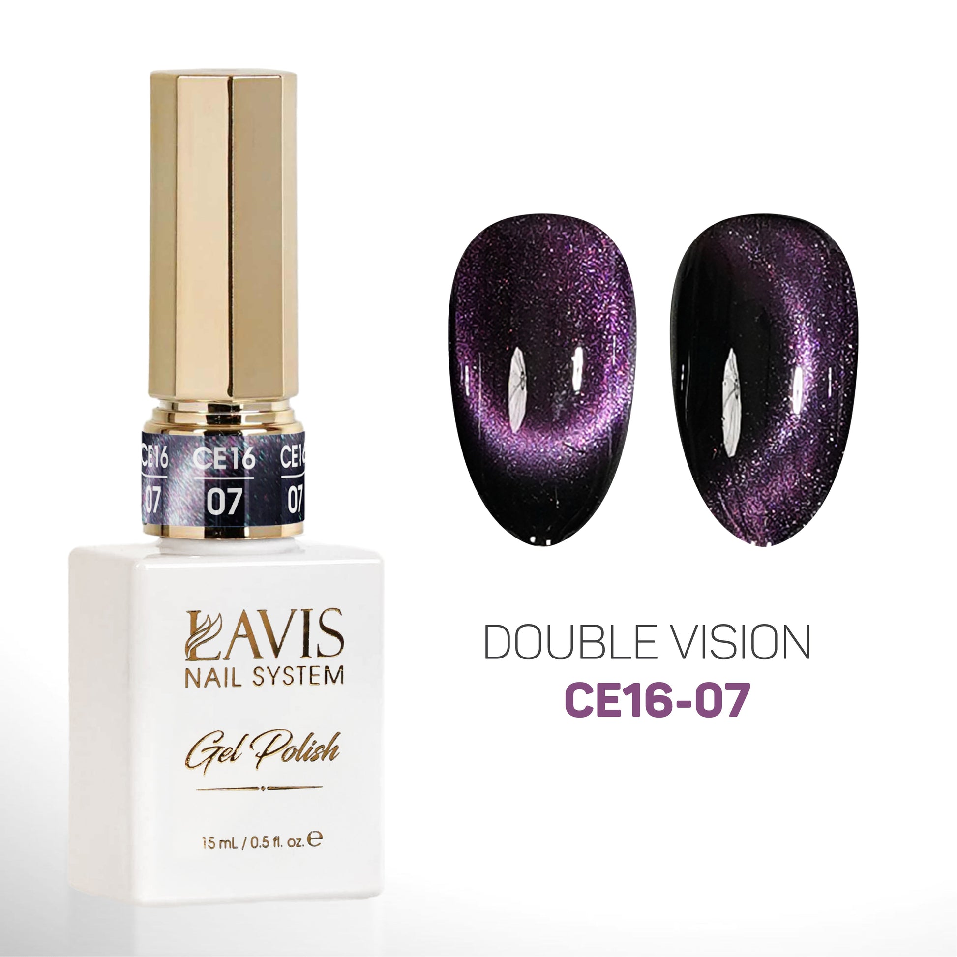 LAVIS Cat Eyes CE16 - 07 - Gel Polish 0.5 oz - Double Vision Collection