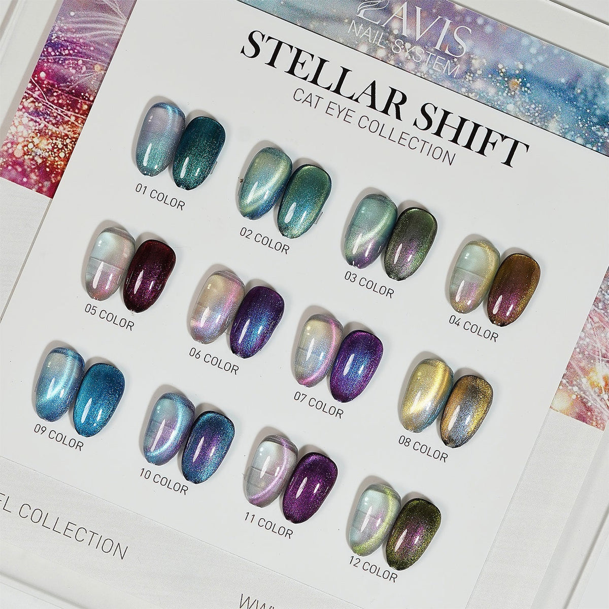 LAVIS Cat Eyes CE17 - Set 12 - Gel Polish 0.5 oz - Stellar Shift Collection