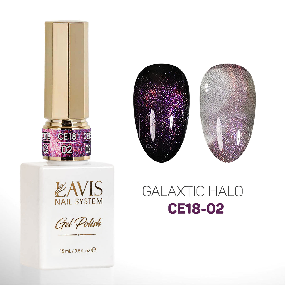 LAVIS Cat Eyes CE18 - 02 - Gel Polish 0.5 oz - Galaxtic Halo Collection