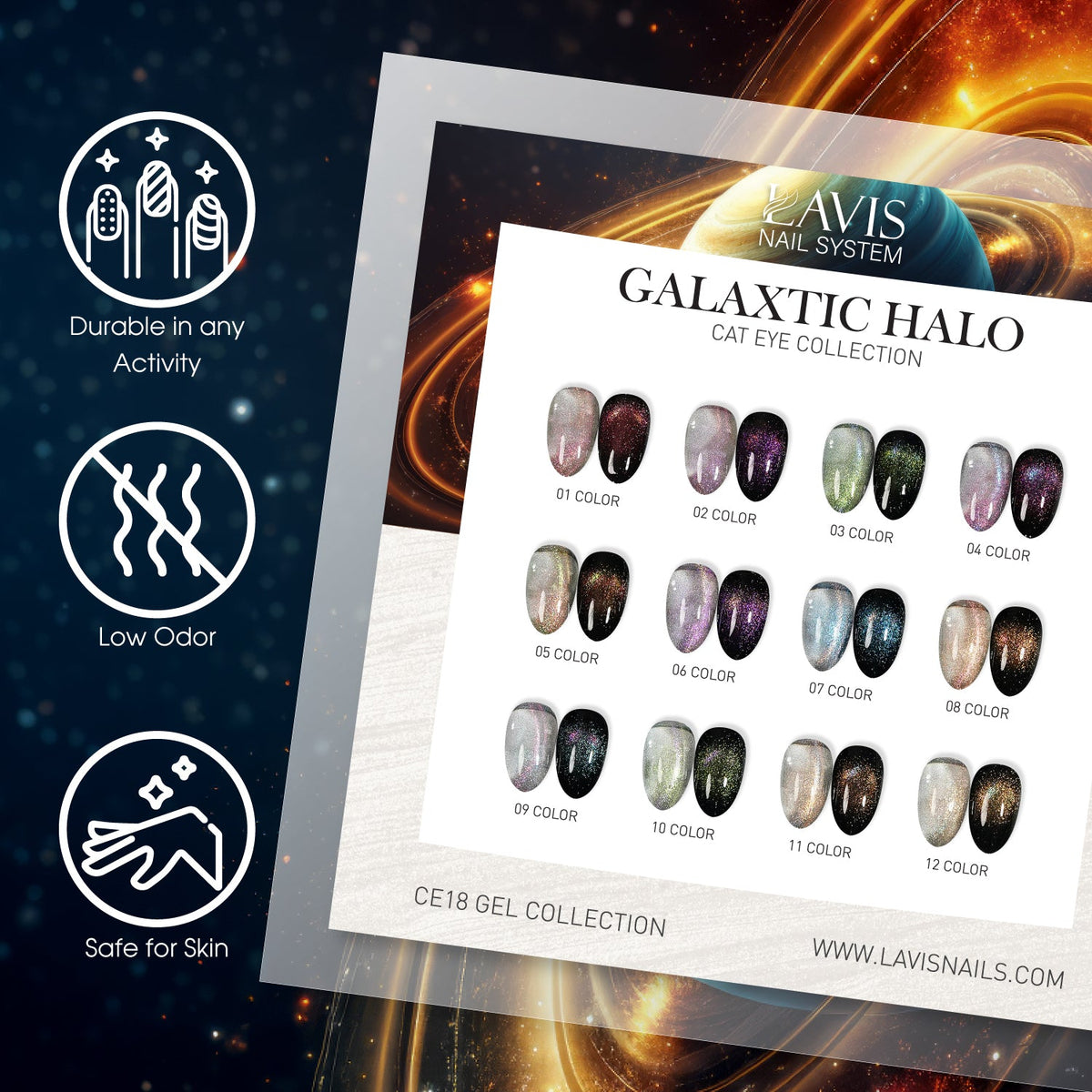 LAVIS Cat Eyes CE18 - 02 - Gel Polish 0.5 oz - Galaxtic Halo Collection