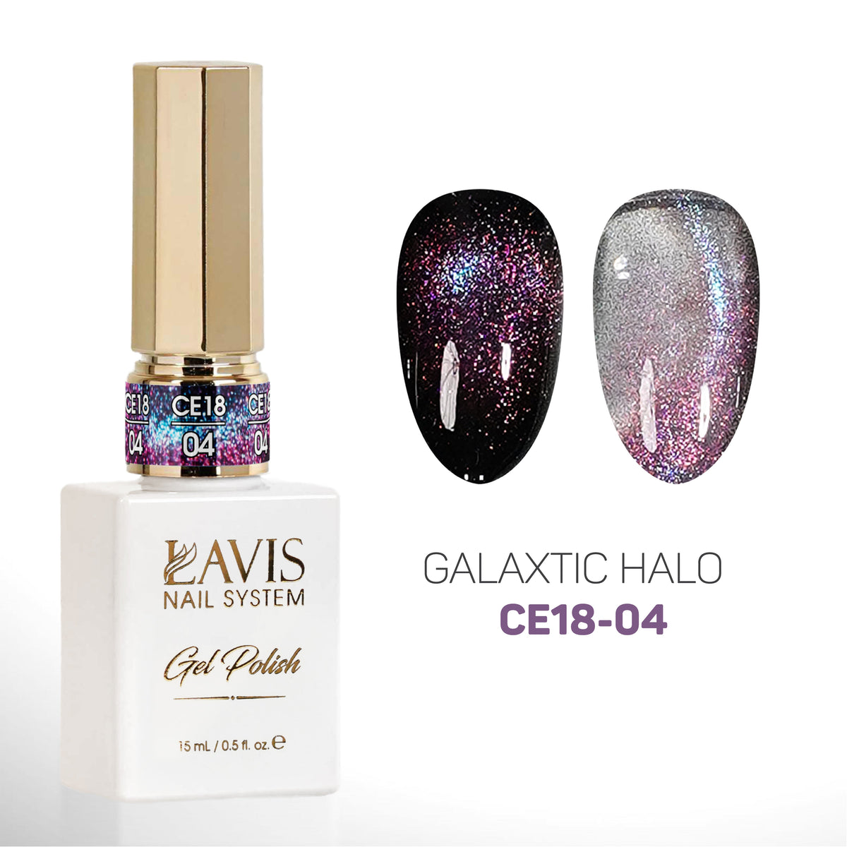 LAVIS Cat Eyes CE18 - 04 - Gel Polish 0.5 oz - Galaxtic Halo Collection