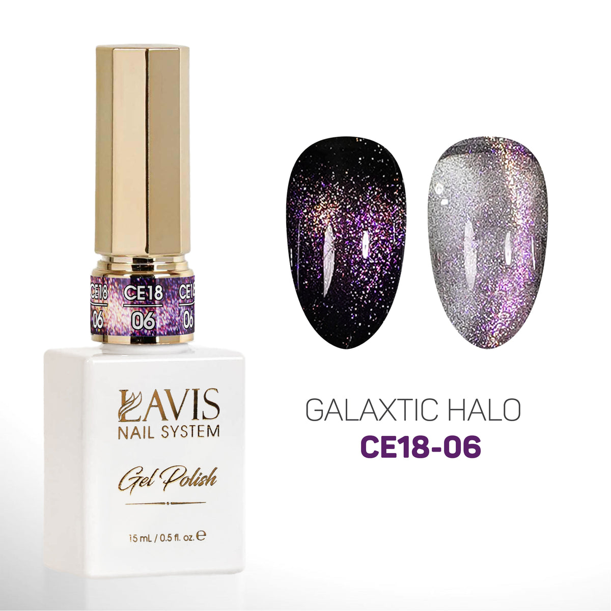 LAVIS Cat Eyes CE18 - Set 12 - Gel Polish 0.5 oz - Galaxtic Halo Collection