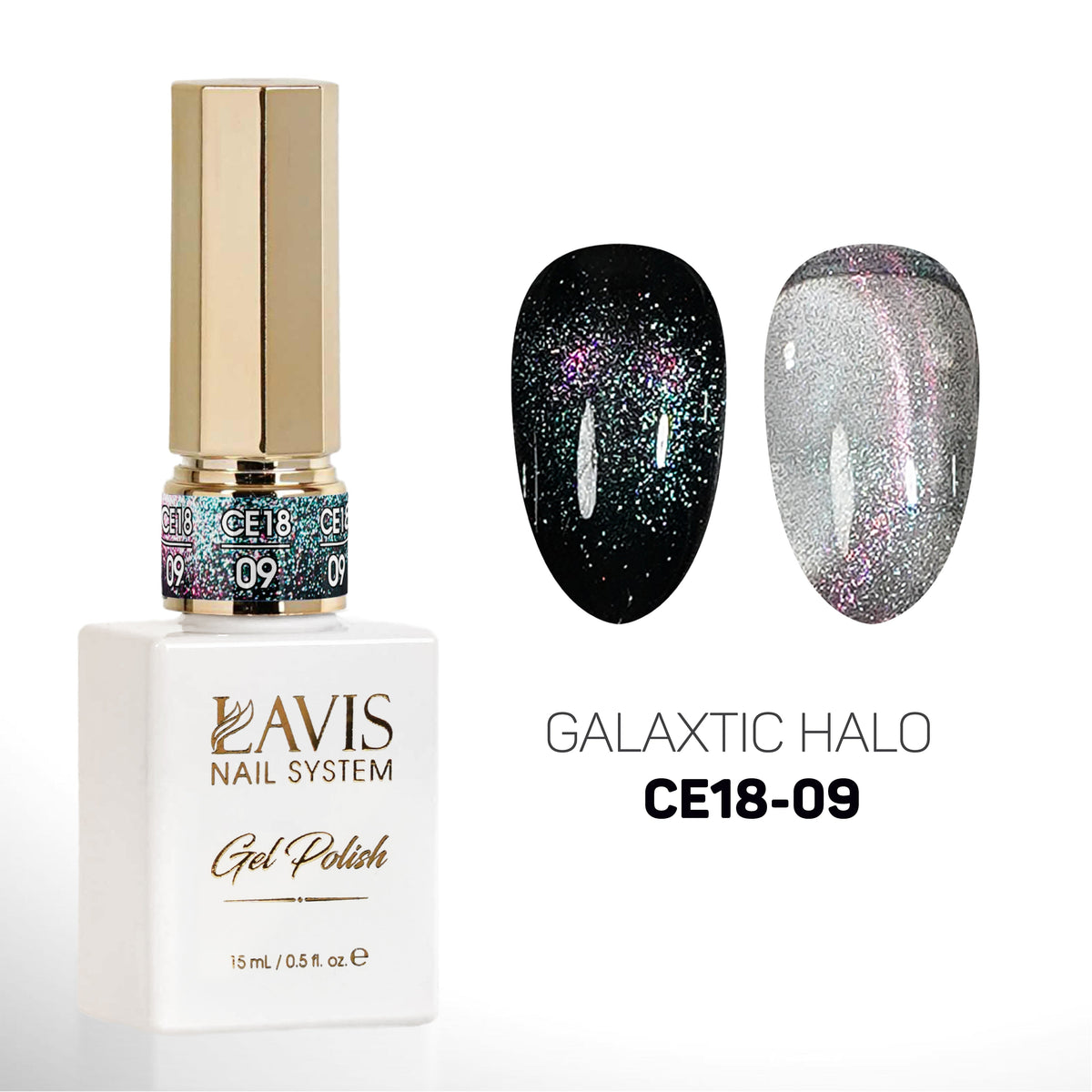 LAVIS Cat Eyes CE18 - 09 - Gel Polish 0.5 oz - Galaxtic Halo Collection