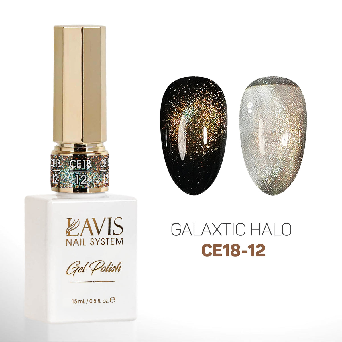 LAVIS Cat Eyes CE18 - 12 - Gel Polish 0.5 oz - Galaxtic Halo Collection