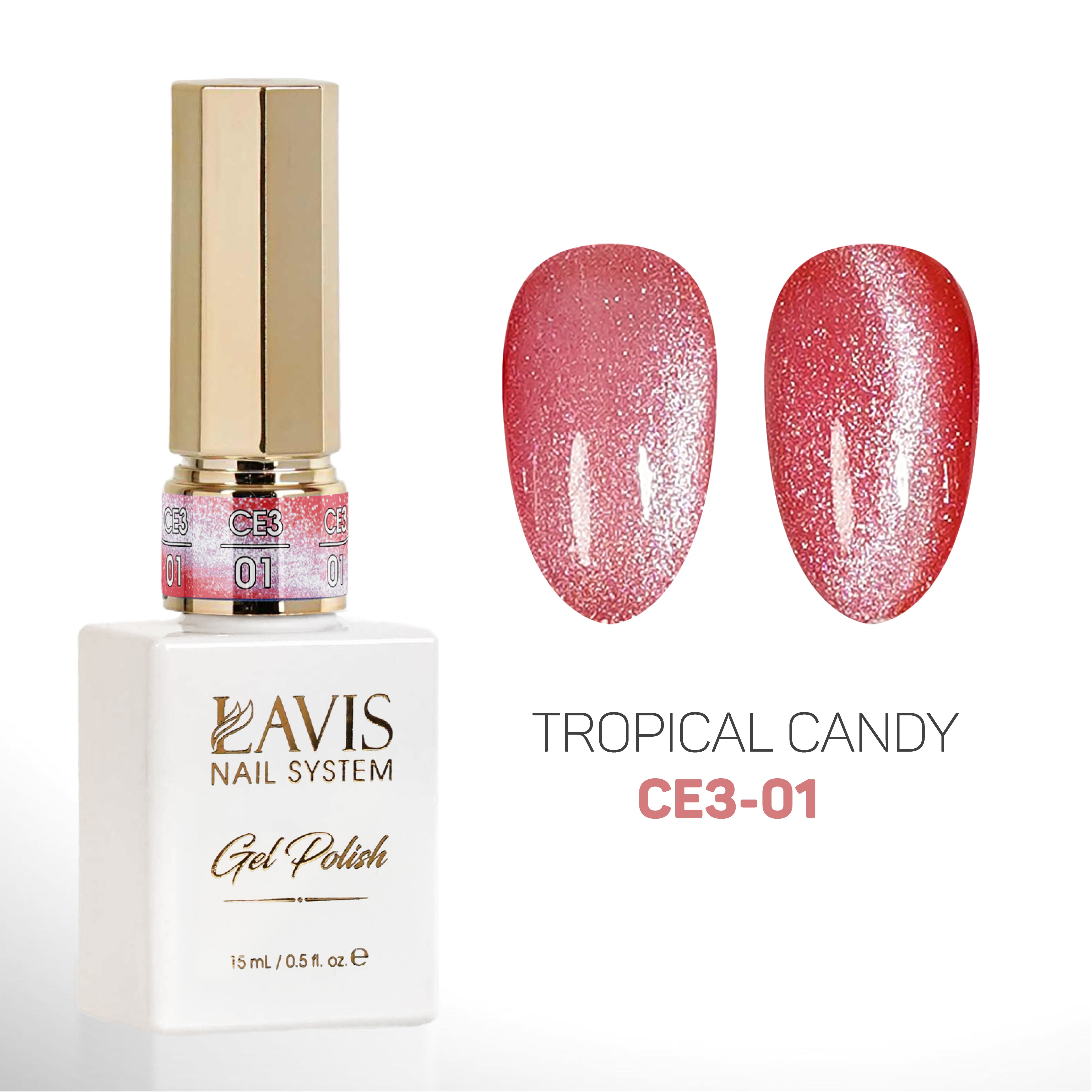 LAVIS Cat Eyes CE3 - 01 - Gel Polish 0.5 oz - Tropical Candy