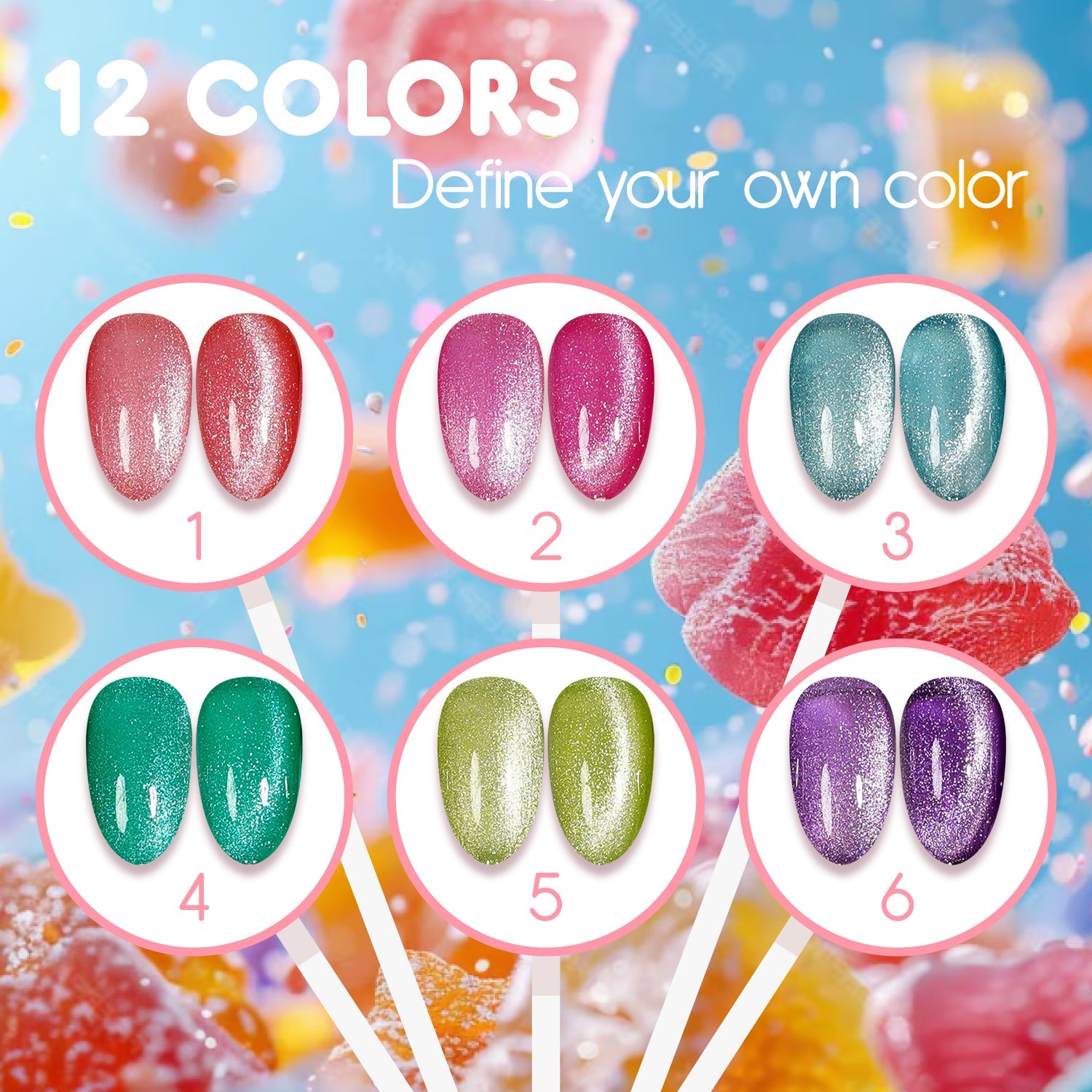 LAVIS Cat Eyes CE3 - 12 - Gel Polish 0.5 oz - Tropical Candy