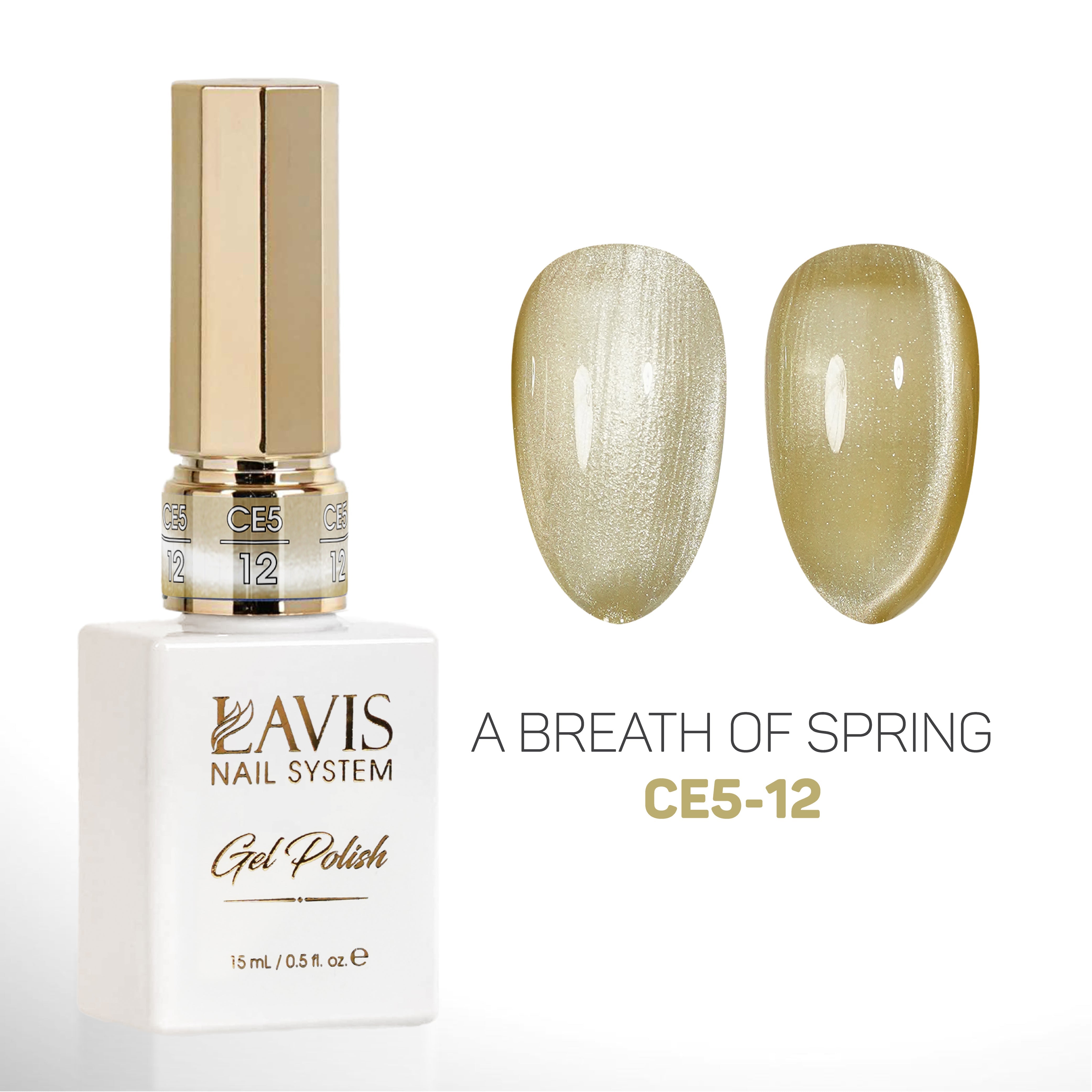 LAVIS Cat Eyes CE5 - 12 (Ver2) - Gel Polish 0.5 oz - A Breath Of Spring Collection