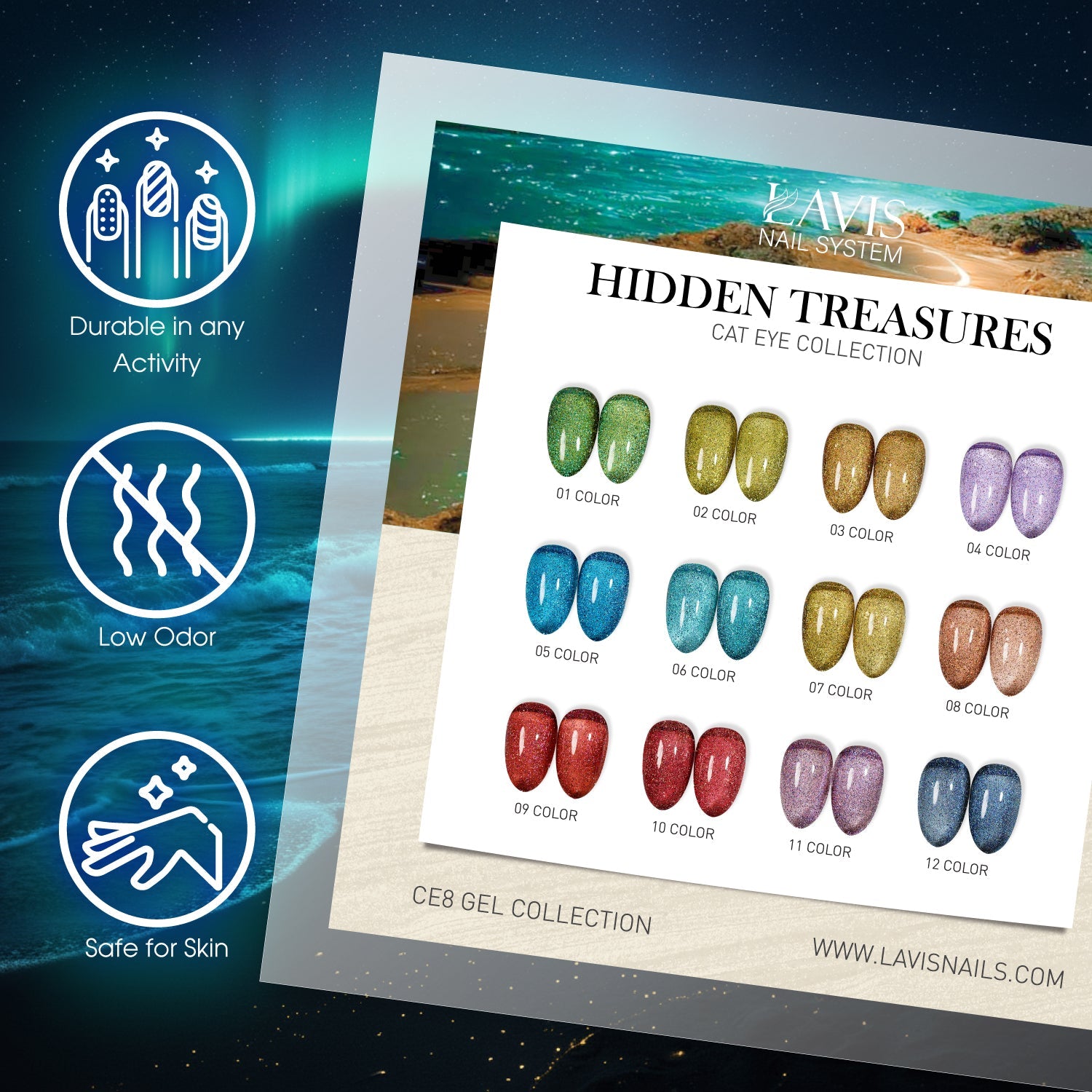 LAVIS Cat Eyes CE8 - 06 - Gel Polish 0.5 oz - Hidden Treasures