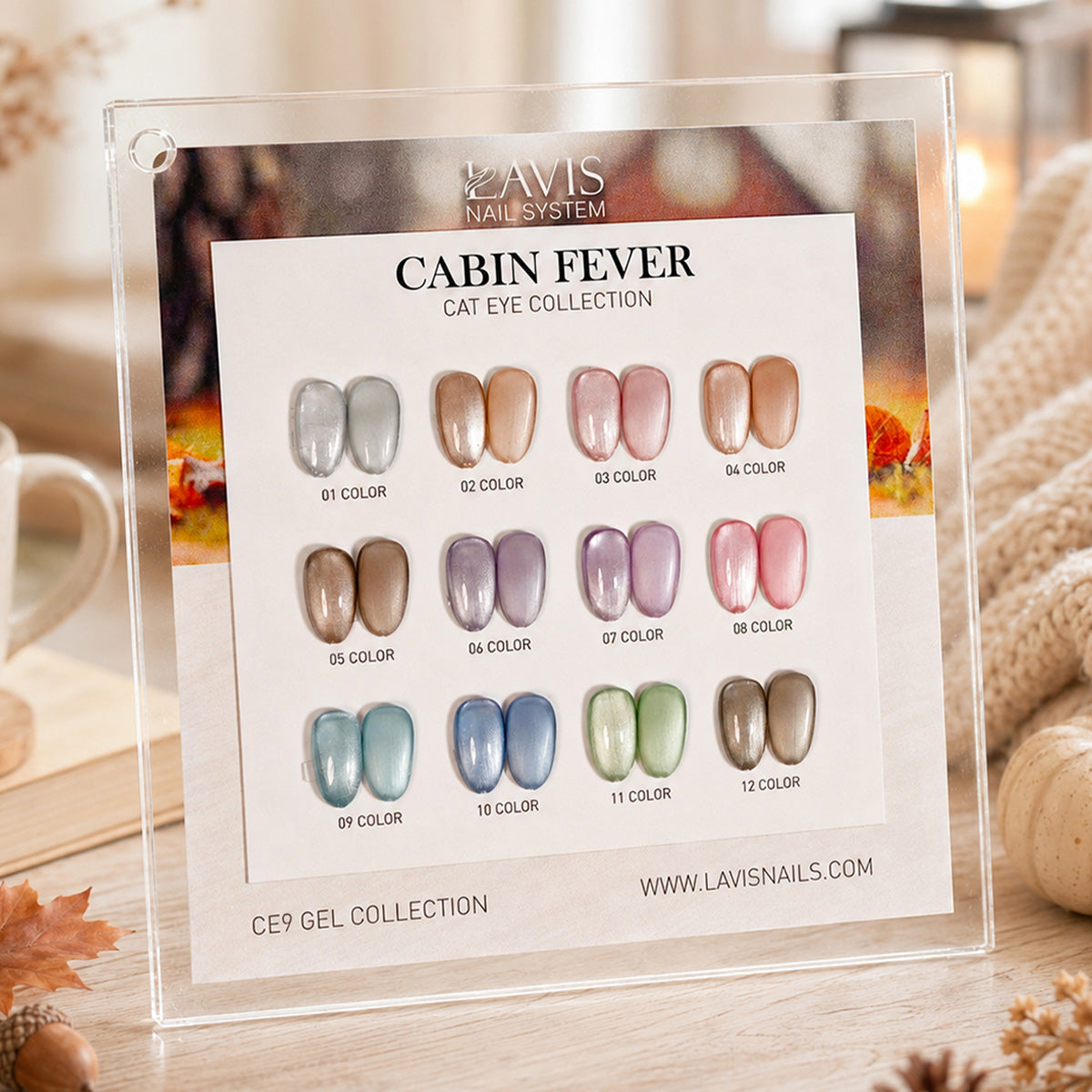 SNS Pro 4 in 1 Set 48 Colors Dip & Acrylic, Gel & Lacquer (Velvet Season, Twilight Frost, Burgundy Night or Cashmere Mood) + FREE 48-Color Sample Book + FREE LAVIS Cat Eye Set 12 Colors (Random)