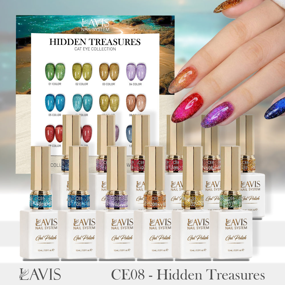 Lavis CE8 Hidden Treasures cat eye gel set, photo 1 of 47