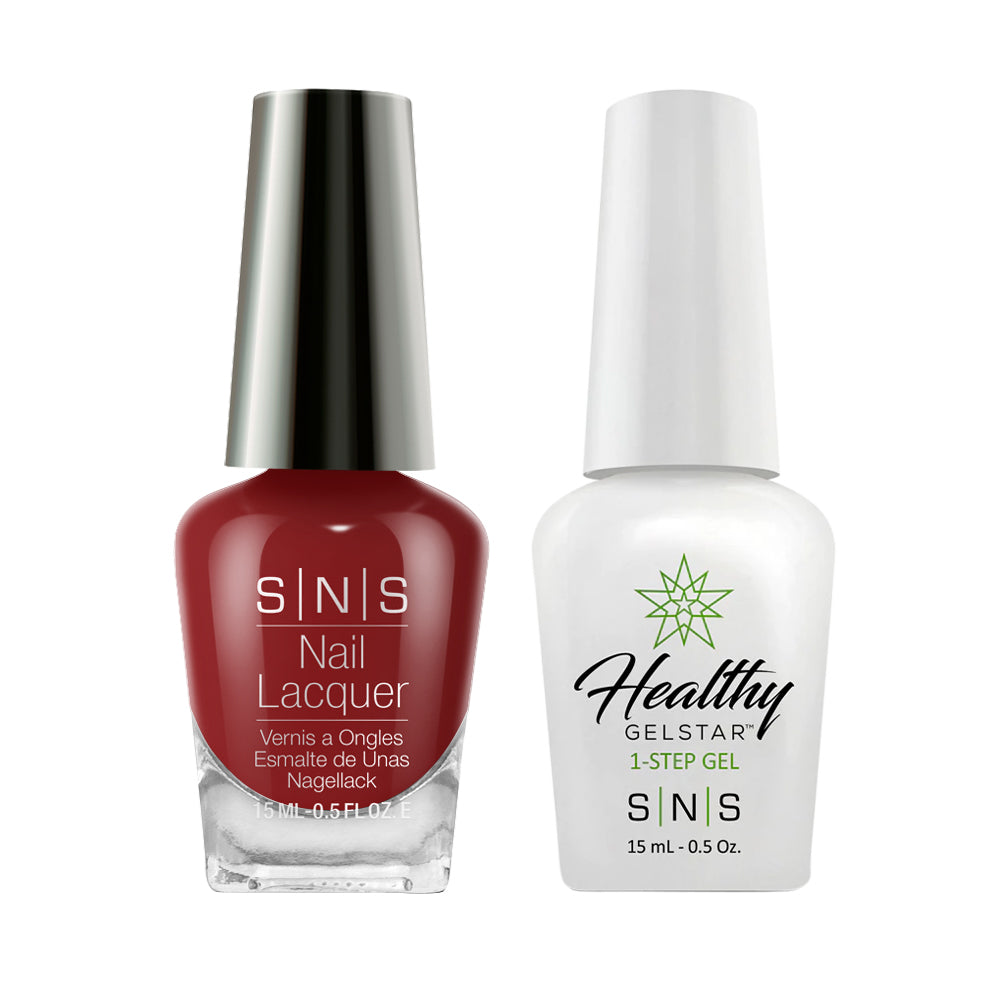 SNS Gel Nail Polish Duo - CS07 Red Hearts of Fire - Scarlet Colors by SNS sold by DTK Nail Supply