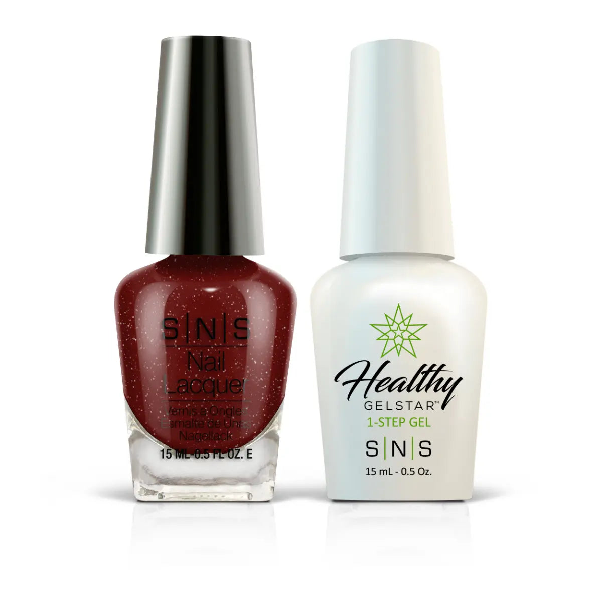 SNS Gel Nail Polish Duo - CY01 Shimmering Garnet - Red Colors by SNS sold by DTK Nail Supply