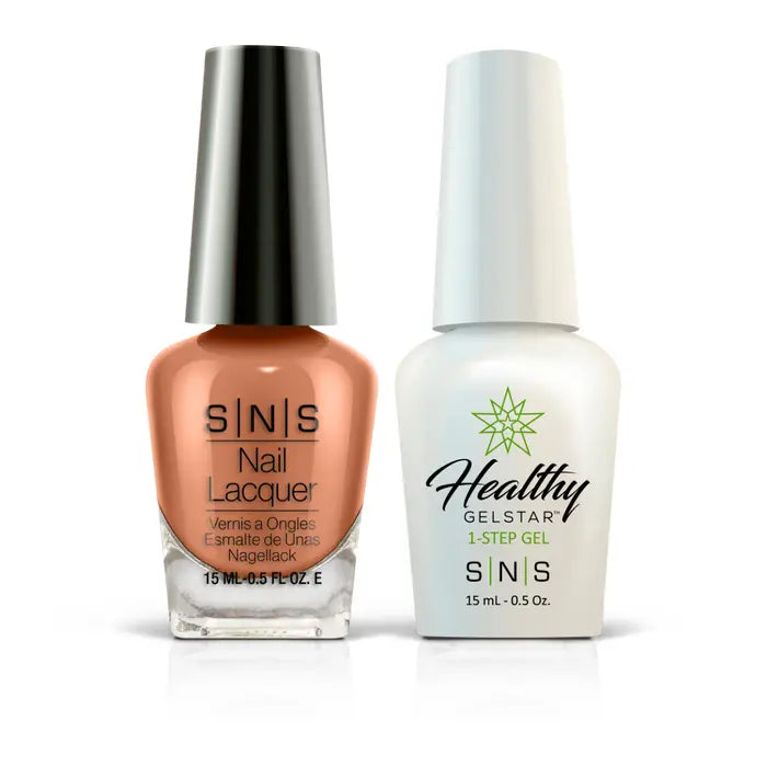 SNS Gel Nail Polish Duo - DR18 Purr-Suede Me - Peach Colors by SNS sold by DTK Nail Supply