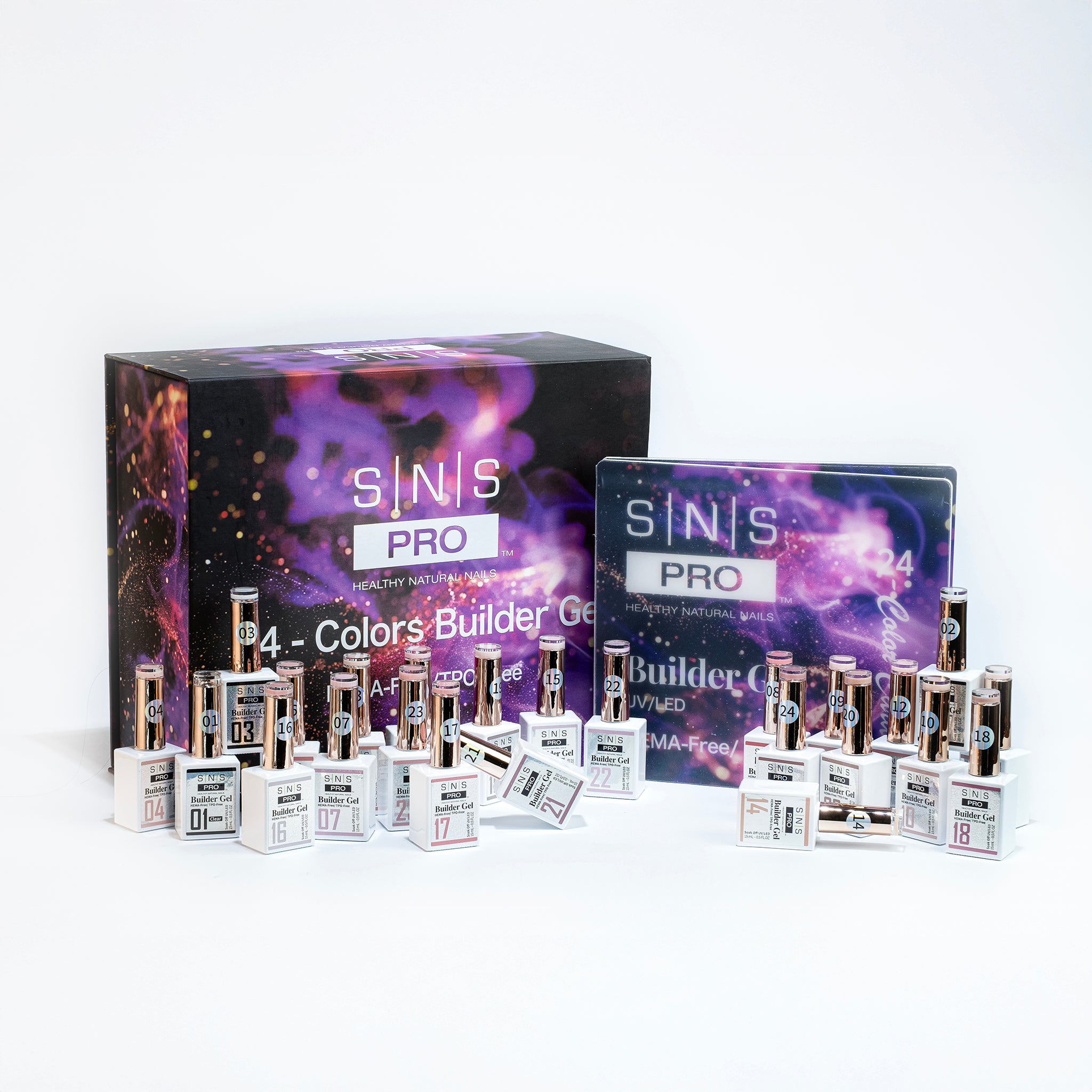 SNS Builder Gel In The Bottle - Set 24 Colors - HEMA-Free/TPO-Free - 0.5oz
