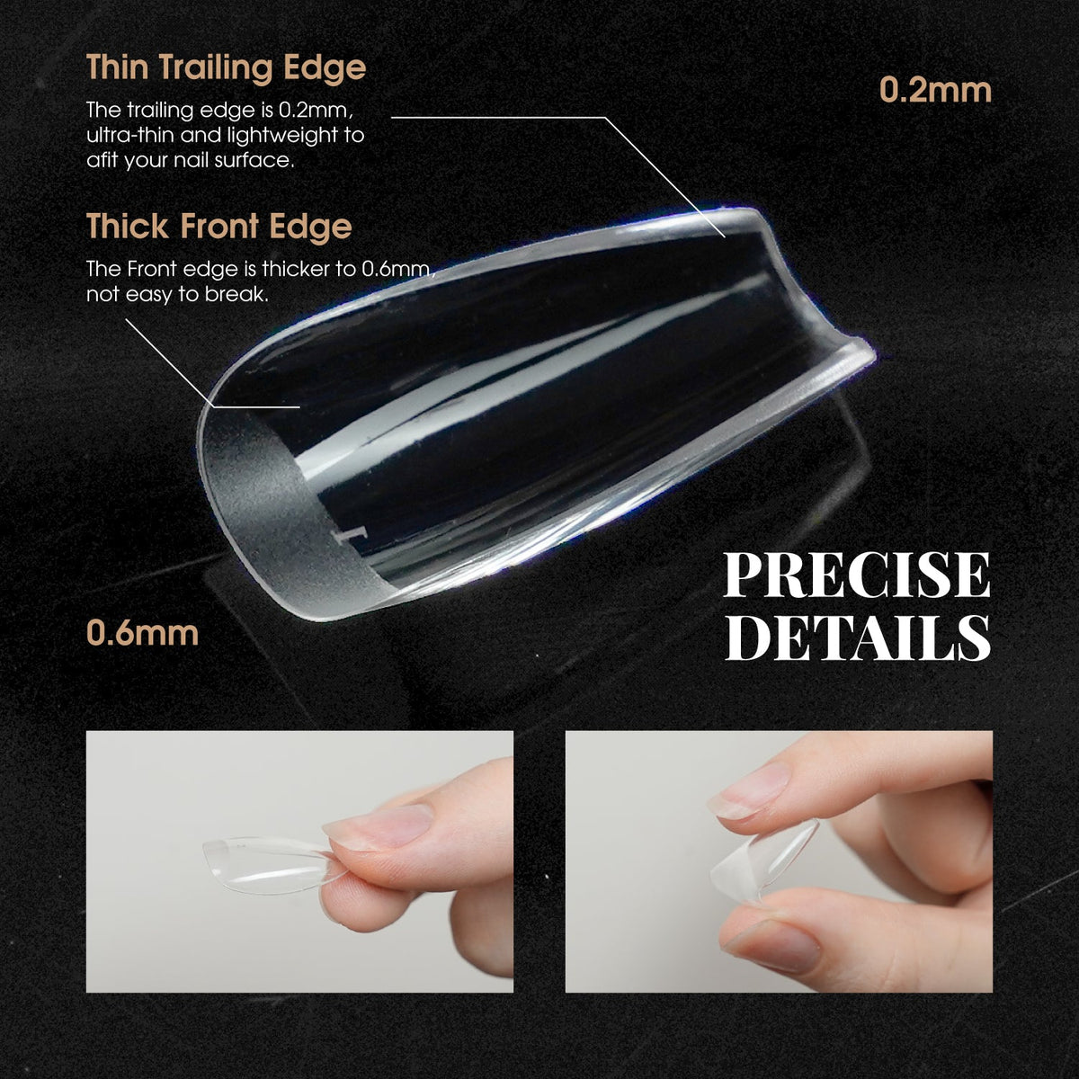 Lavis Soft Gel Tips, 4 Shapes Clear Sampler, photo 2 of 4