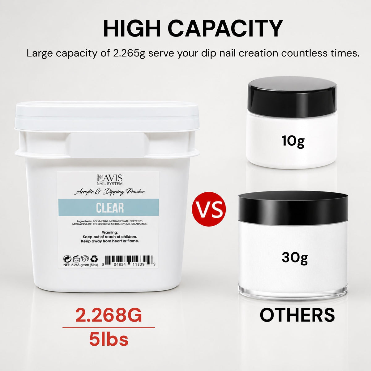 LAVIS Acrylic & Dip Powder 80oz - Super White