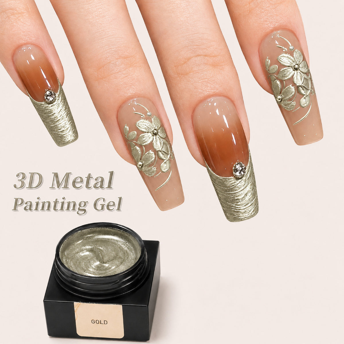 Emboss Gel Polish Nail Art - Gold - 15g