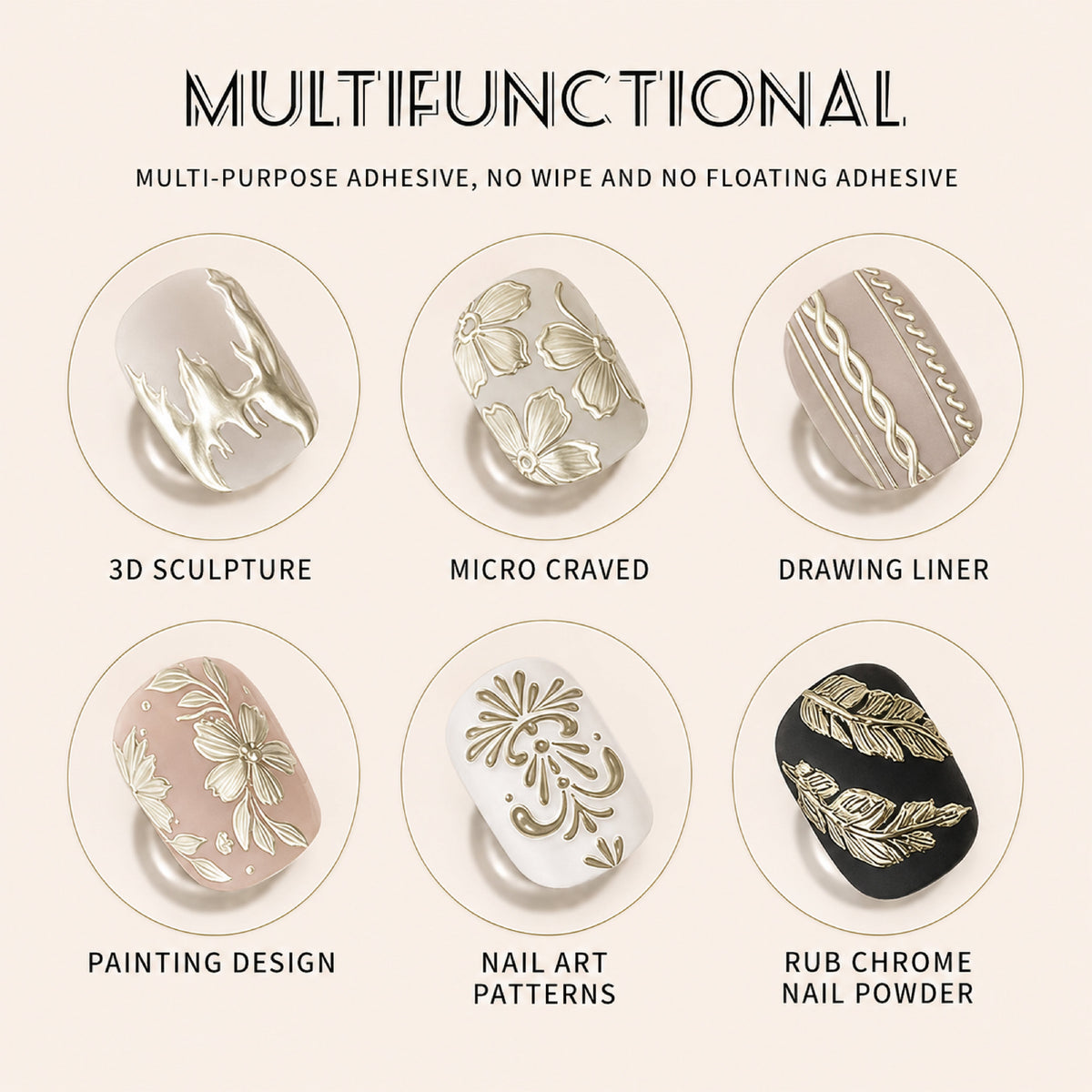 Emboss Gel Polish Nail Art - Gold - 15g