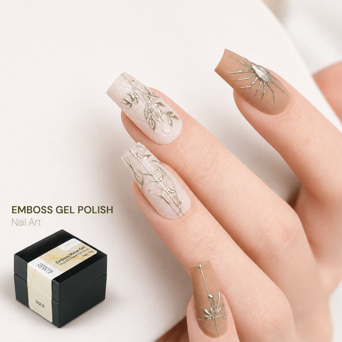 Emboss Gel Polish Nail Art - Gold - 15g