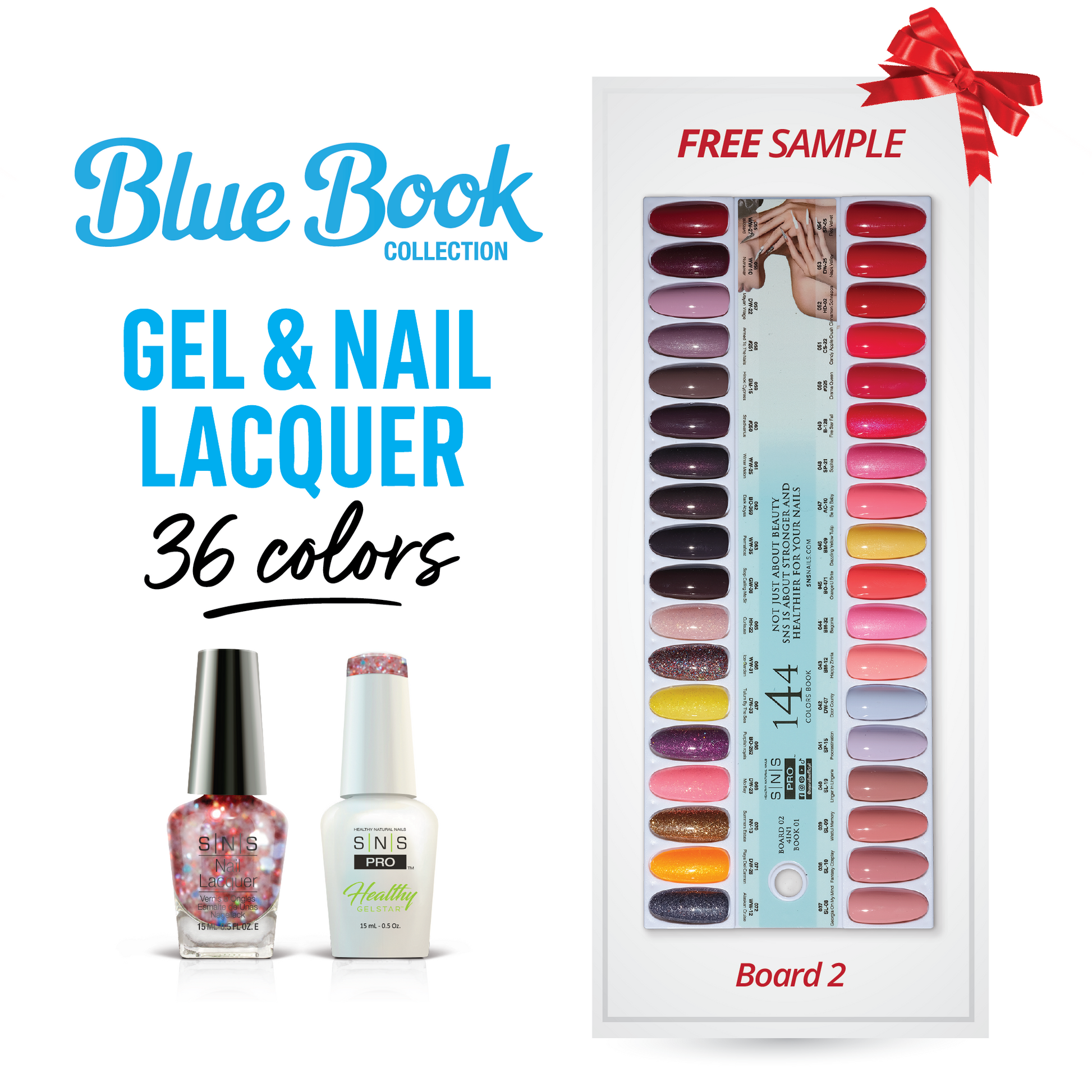 SNS Pro Gel Nail Polish Duo - Tiffany Blue Collection Set 36 Colors - Board 2 (037 - 072)