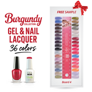 SNS Pro Gel Nail Polish Duo - Set 36 Colors - Board 4 (109 - 144) - Burgundy Collection